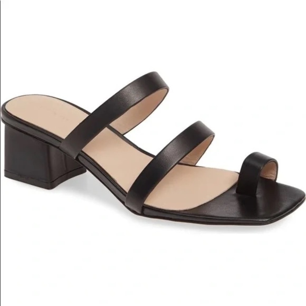 Something Navy Block Heels Black 7